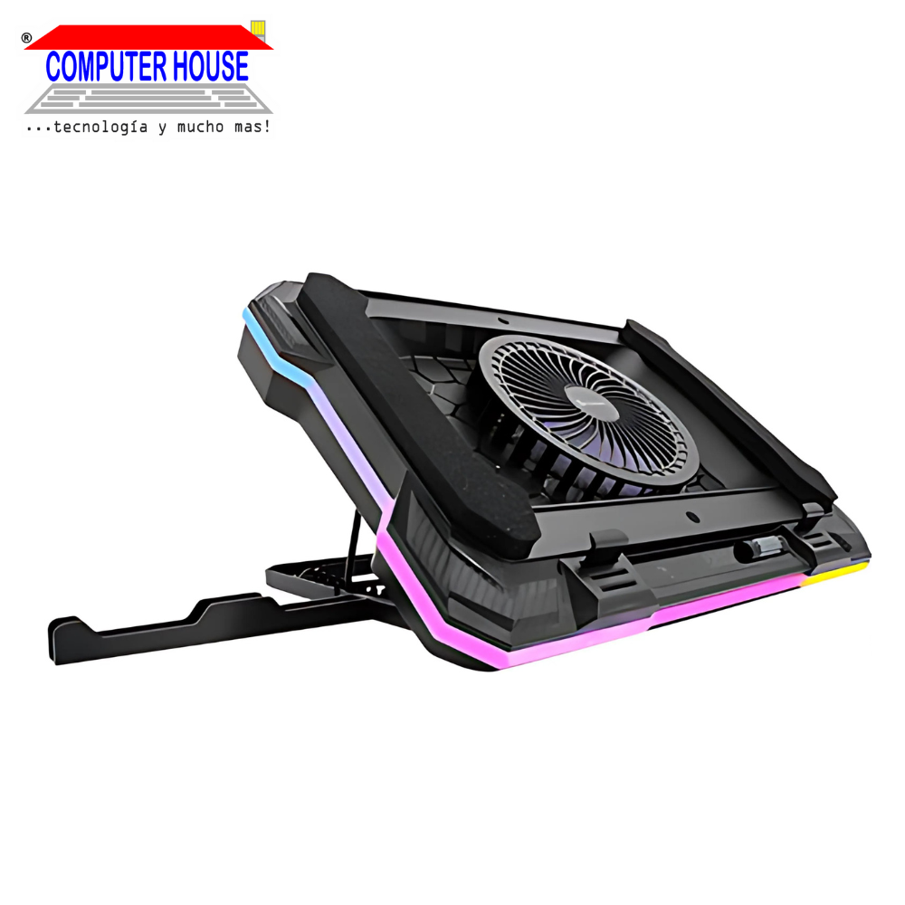 Cooler para Laptop TEROS TE-7133N, 1 Ventiladores, RGB, Hasta 19