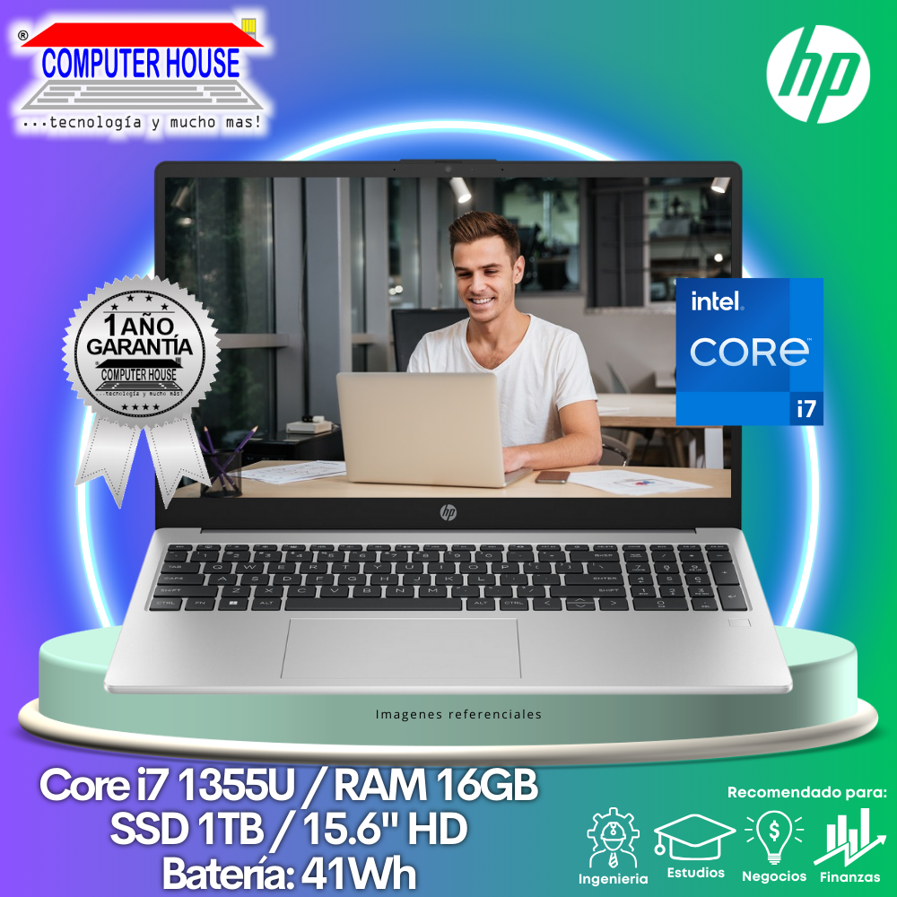 Laptop HP 250 G10, Core i7-1355U, RAM 16GB, SSD 1TB, 15.6