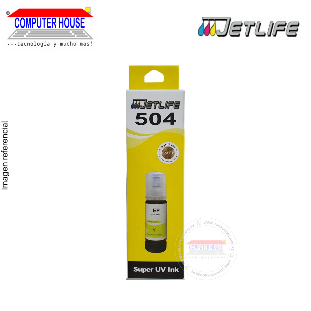 Jetlife ink compatible for 504, Super UV Ink, 70ml, Yellow.