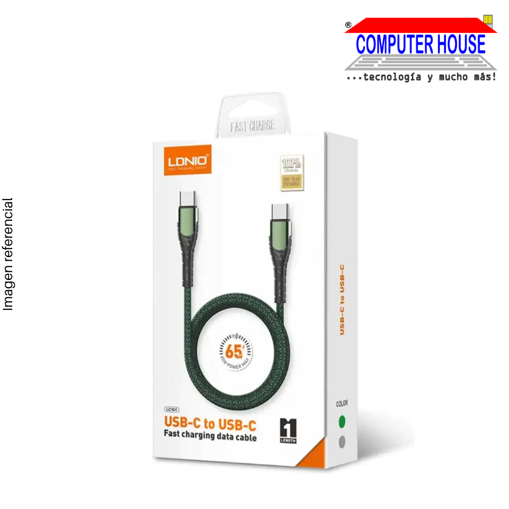 LDNIO CABLE | Fast charging | USB-C to USB-C | 1m 65w (LC101) 
