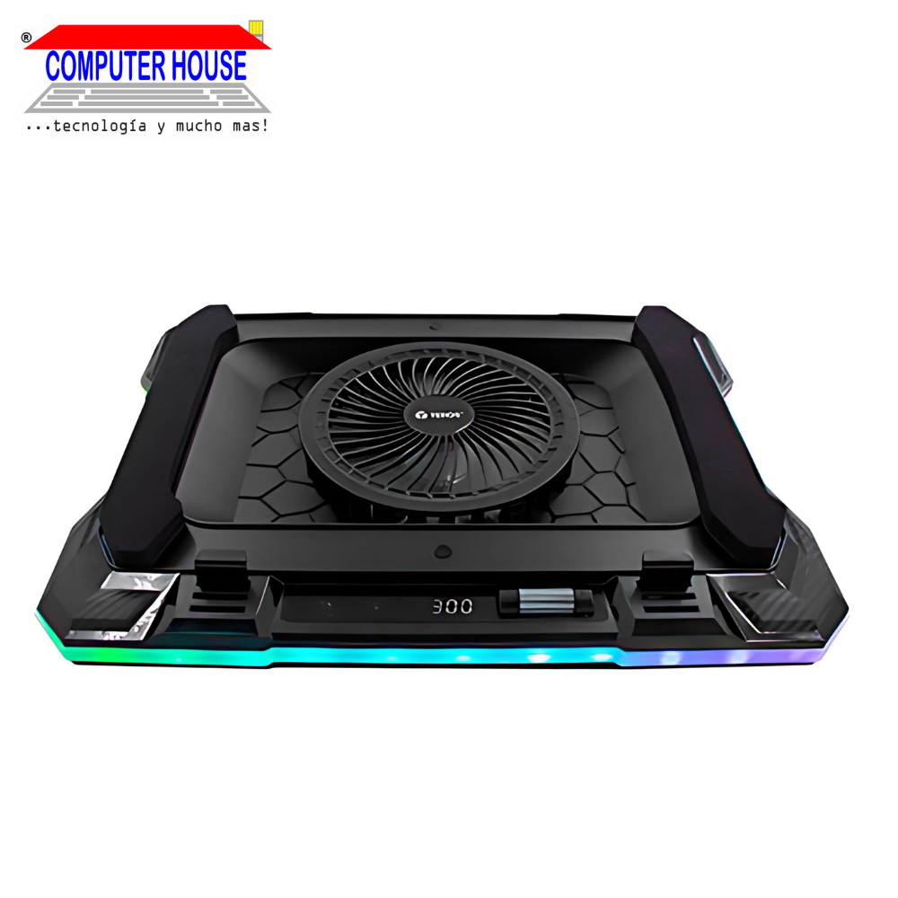Cooler para Laptop TEROS TE-7133N, 1 Ventiladores, RGB, Hasta 19".