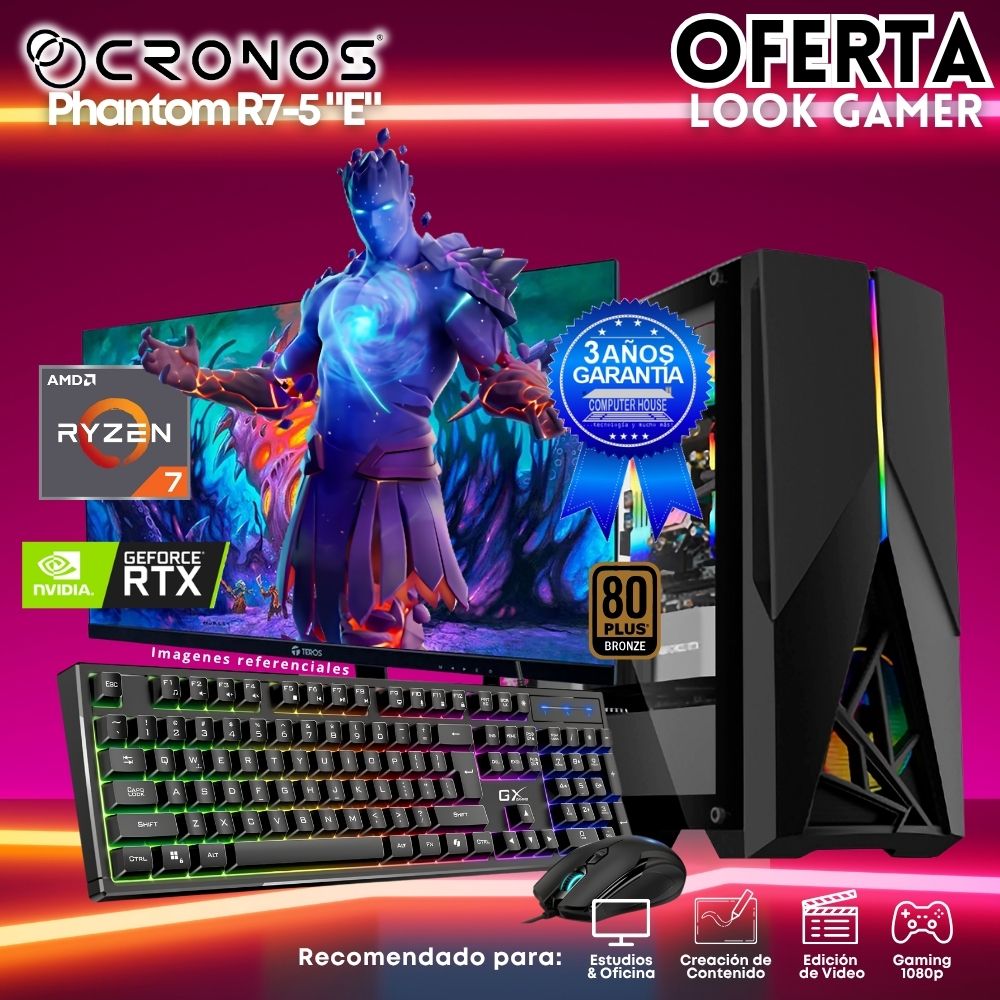 OFFER: CRONOS Qubit R7-5700G PC, 8GB RAM, 500GB SSD, 22″ FHD Monitor, Keyboard + Mouse Kit, Speakers or Headphones.