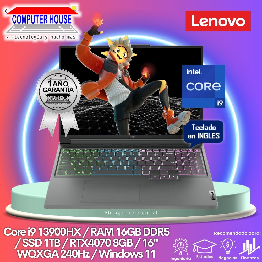 Laptop LENOVO Legion PRO, Core i9-13900HX, RAM 16GB DDR5, SSD 1TB, Video RTX4070 8GB, 16