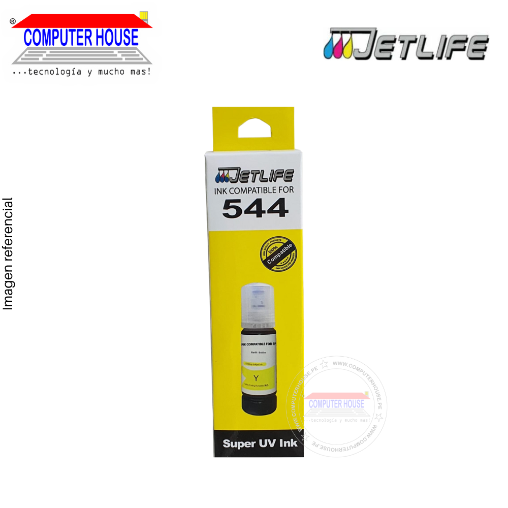 Jetlife ink compatible for 544, Super UV Ink, 70ml, Yellow.