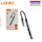HUB USB Extensión 4 en 1 LDNIO DS-44C - Plateado