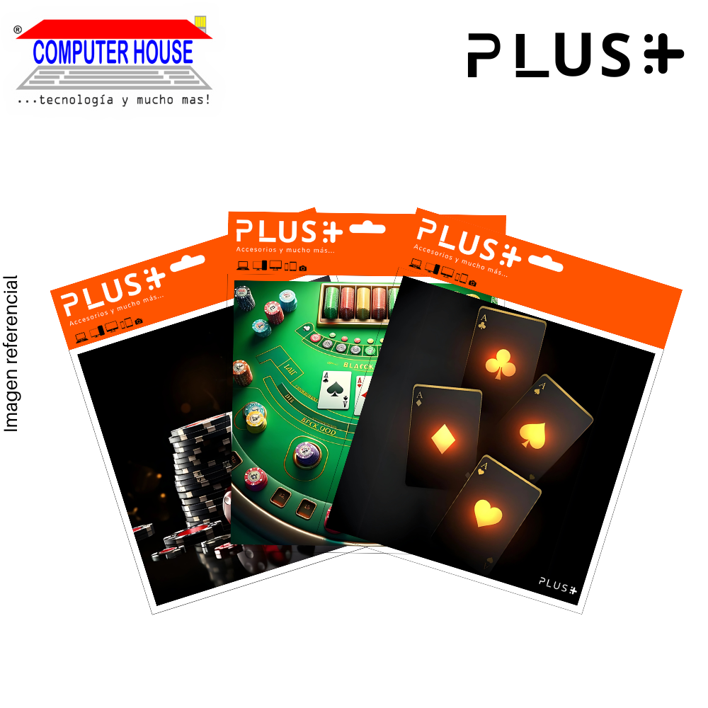 Premium PLUS Mouse Pad, BlackJack collection, non-slip, fabric surface, 20x20x0.5cm, varied design.