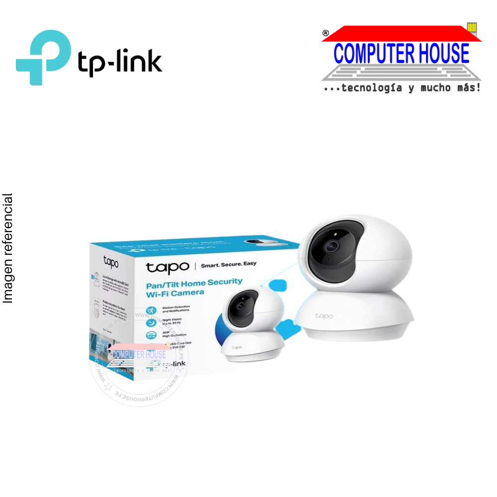 TP-LINK Camara IP TAPO C210 2K (2304x296 PX) 3MP, vigilancia inteligente interior.