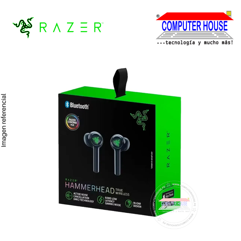 RAZER AUDIFONO C/MICROF. HAMMERHEAD PRO HYPERSPEED WIRELESS / BT THX USB-C CHROMA BLACK (RZ12-04590100-R3U1)