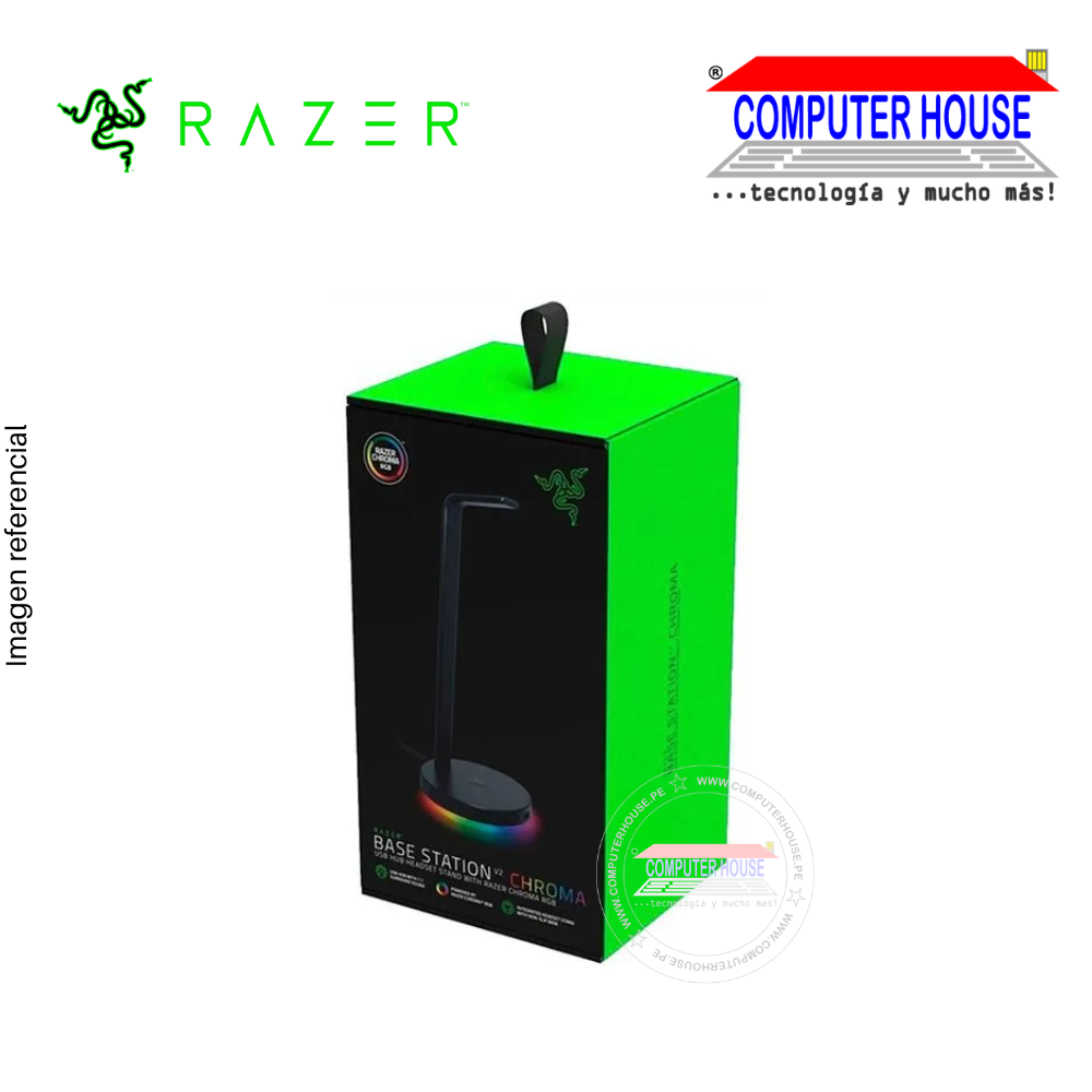 RAZER BASE P/AUDIFONOS V2 CHROMA USB 3.1 HUB BLACK (RC21-01510100-R3U1)