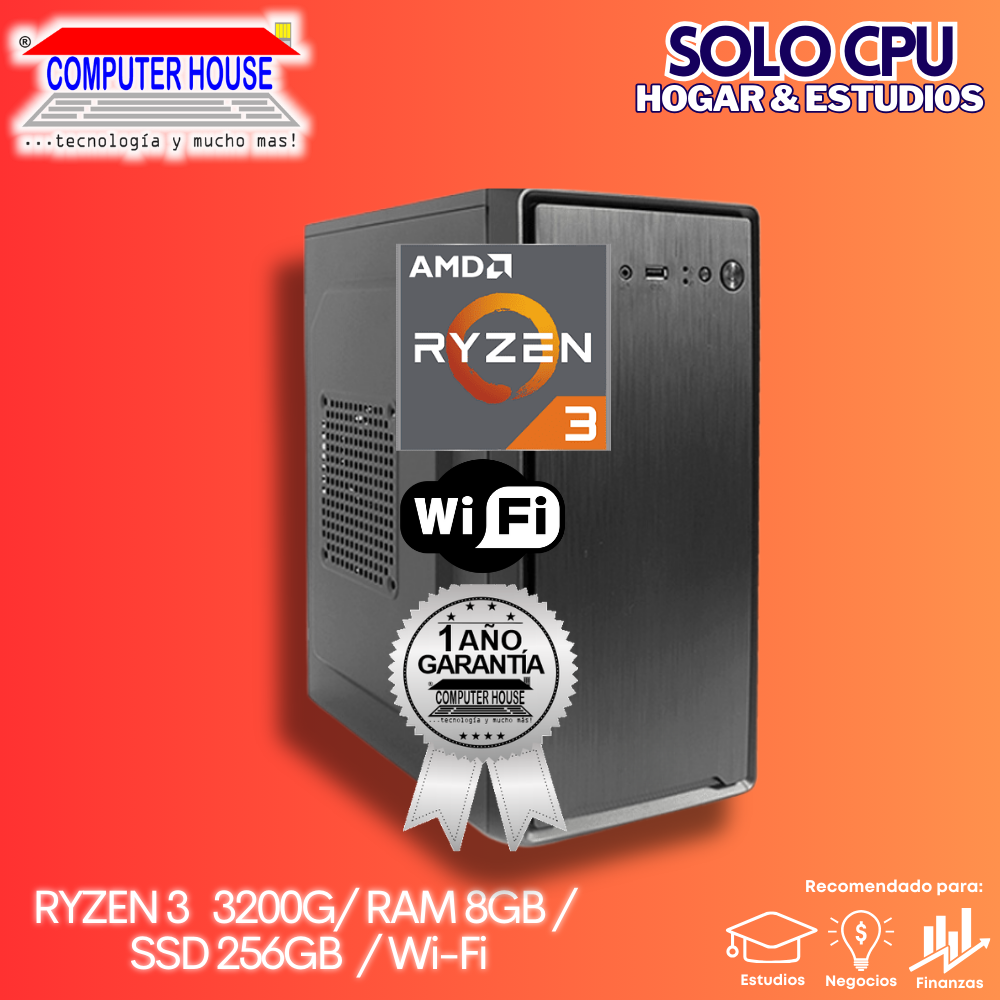 OFERTA CPU: Ryzen 3-3200G, RAM 8GB, SSD 256GB, Wi-Fi.