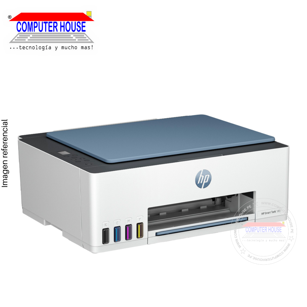 Impresora Multifuncional HP Smart Tank 585 A4, Wi-Fi, Bluetooth & USB 2.0 (imprime, copia y escanea).