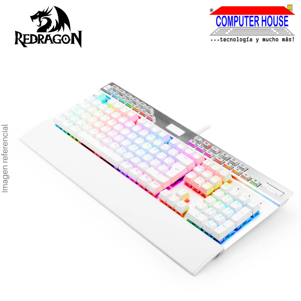 Teclado Mecánico REDRAGON K550W Yama, Switch Purple, 100%, Iluminación RGB, Alámbrico USB, Blanco.