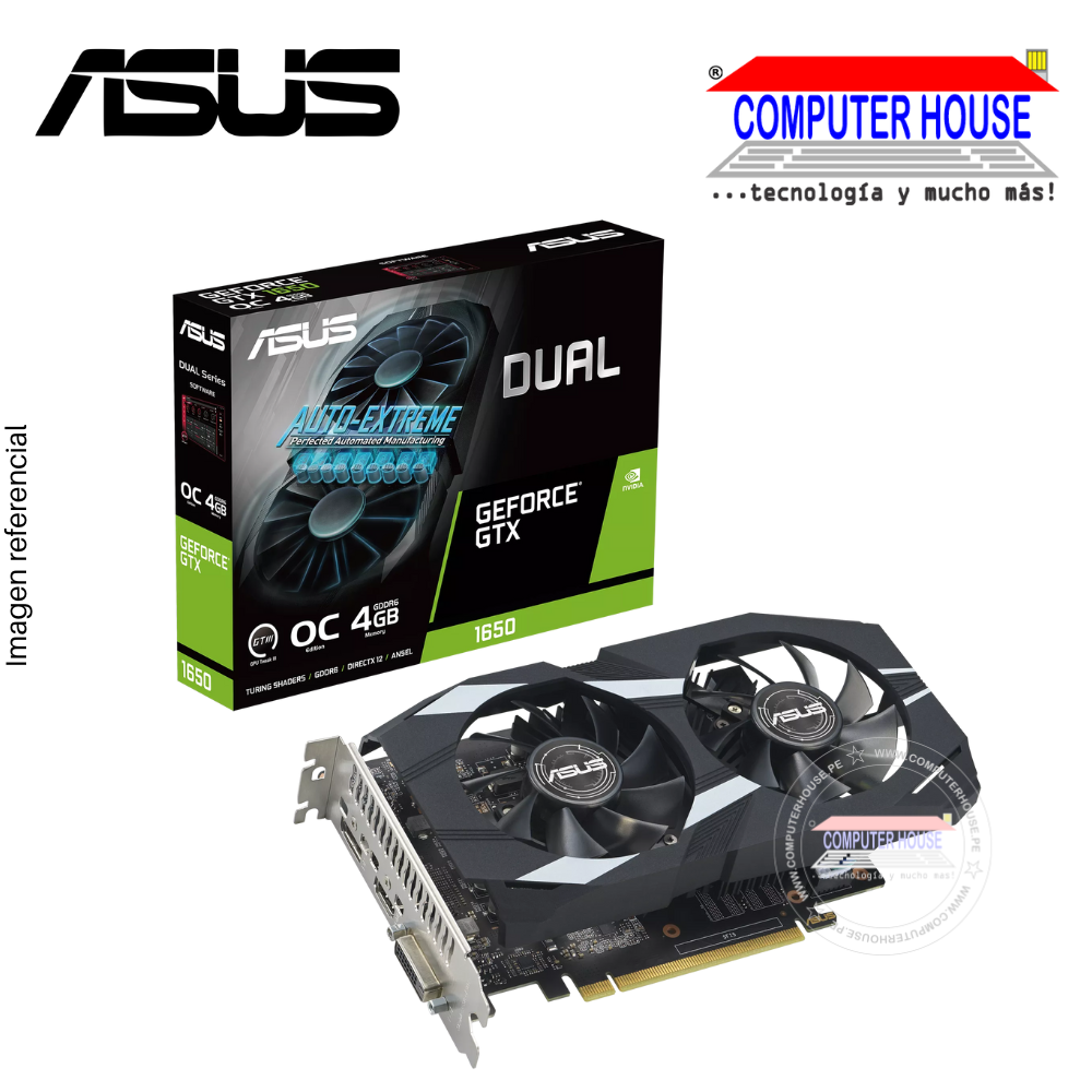 Tarjeta de video ASUS GTX1650 Dual OC Edition 4GB GDDR6 EVO, PCI-E 3.0 (DUAL-GTX1650-04GD6-P-EVO)