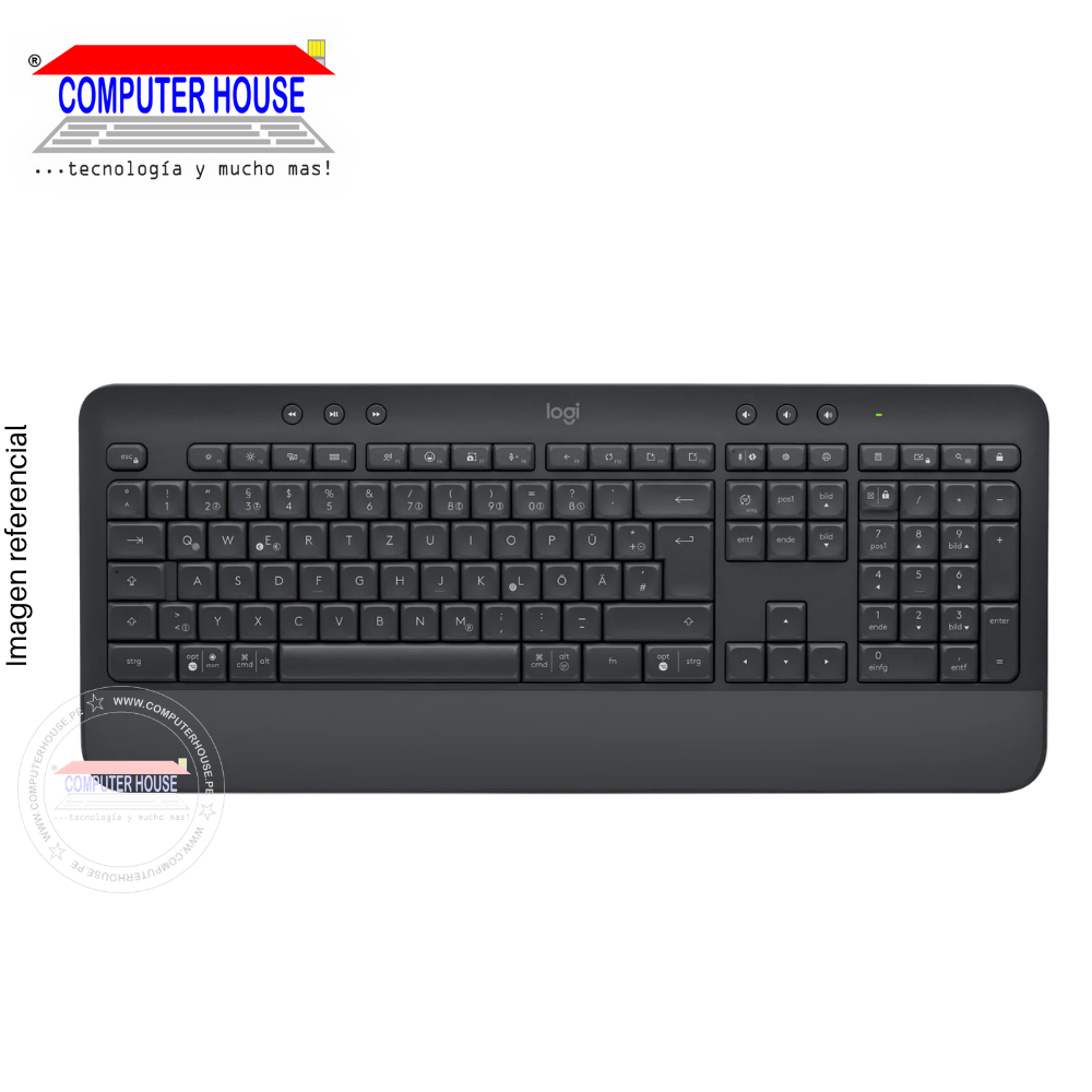 LOGITECH K600 Wireless Keyboard, Black, Bluetooth. 