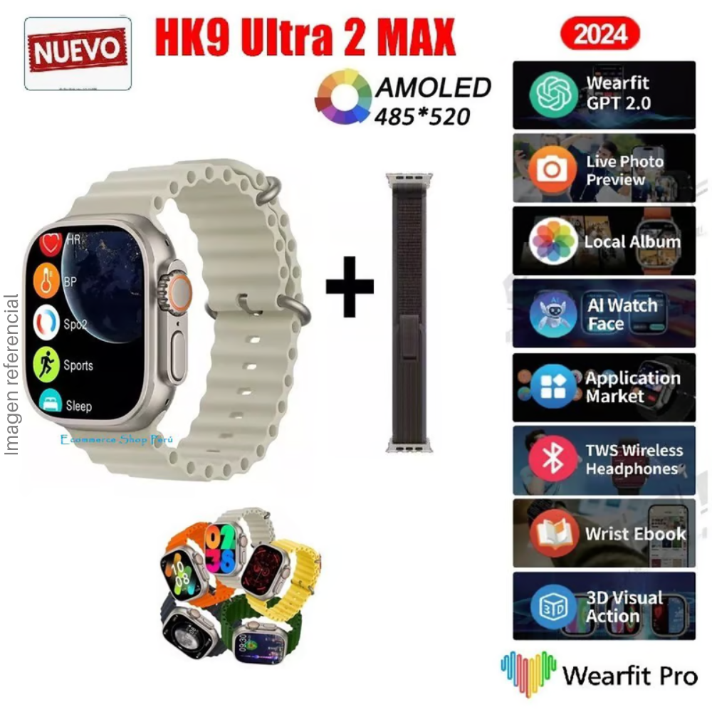 Reloj inteligente HK9 Ultra 2 max Smartwatch deportivo - Colores