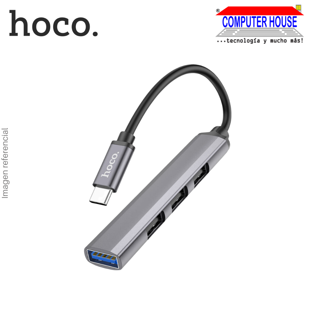 HUB USB Extensión 4 en 1 HOCO HB26 Tipo C a USB 1X3.0 y 3X2.0