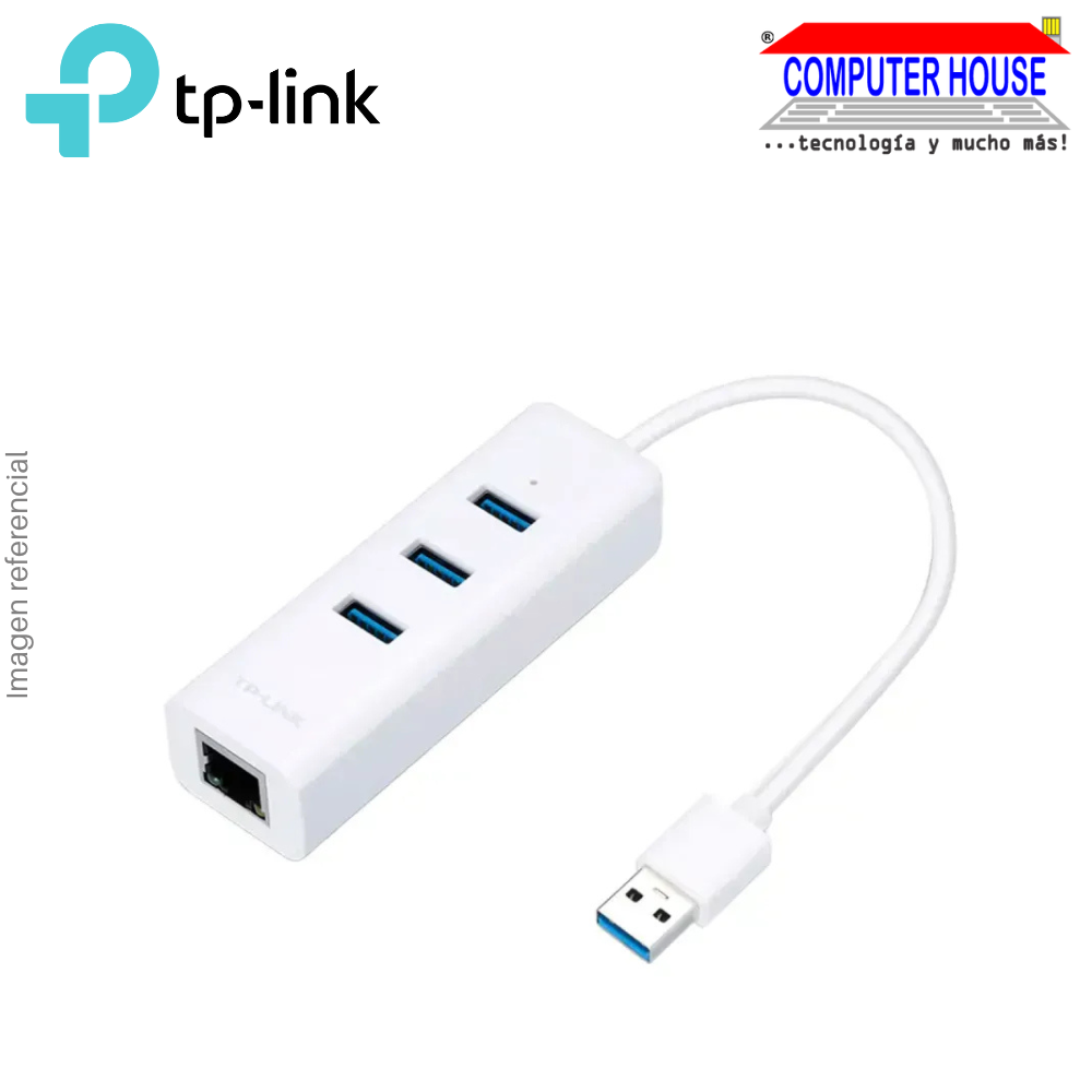 HUB USB Extensión 4 en 1 TP-LINK TL-UE330, USB-A 3.0 a 3x USB-A 3.0 + 1x Ethernet 10/100/1000Mbps Gigabit.