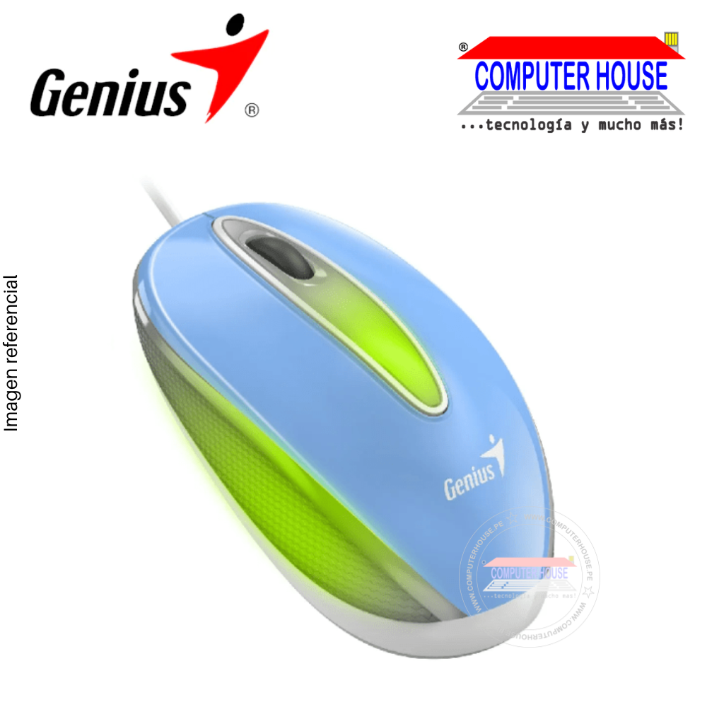 GENIUS DX-MINI USB Wired Mouse Light Blue, USB-A Connection.