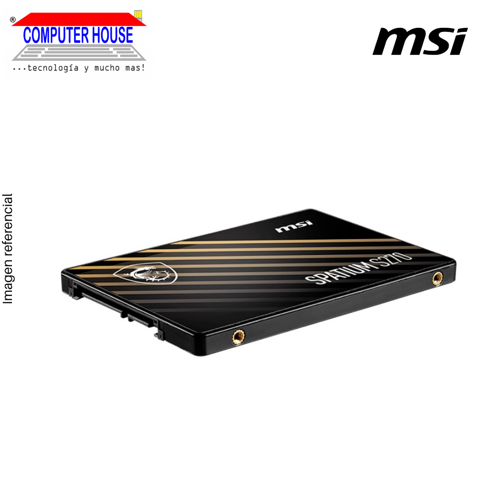 MSI 480GB solid state drive, SPATIUM S270, 2.5" Sata SSD (Maximum read 500MB/s, Maximum write 450MB/s). 