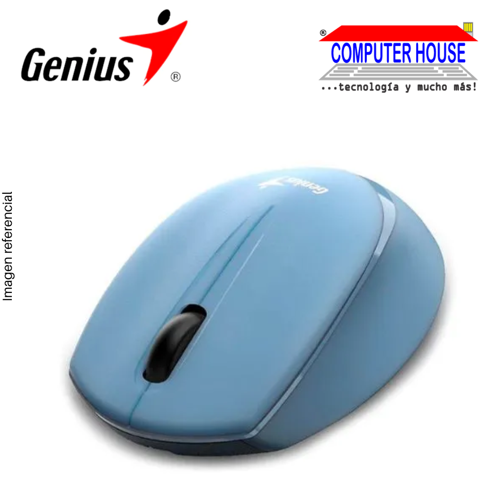 GENIUS NX-7009 Wireless Mouse, Ergonomic, Blueeye, Colors (Blue Grey, Black, White), USB Receiver. 