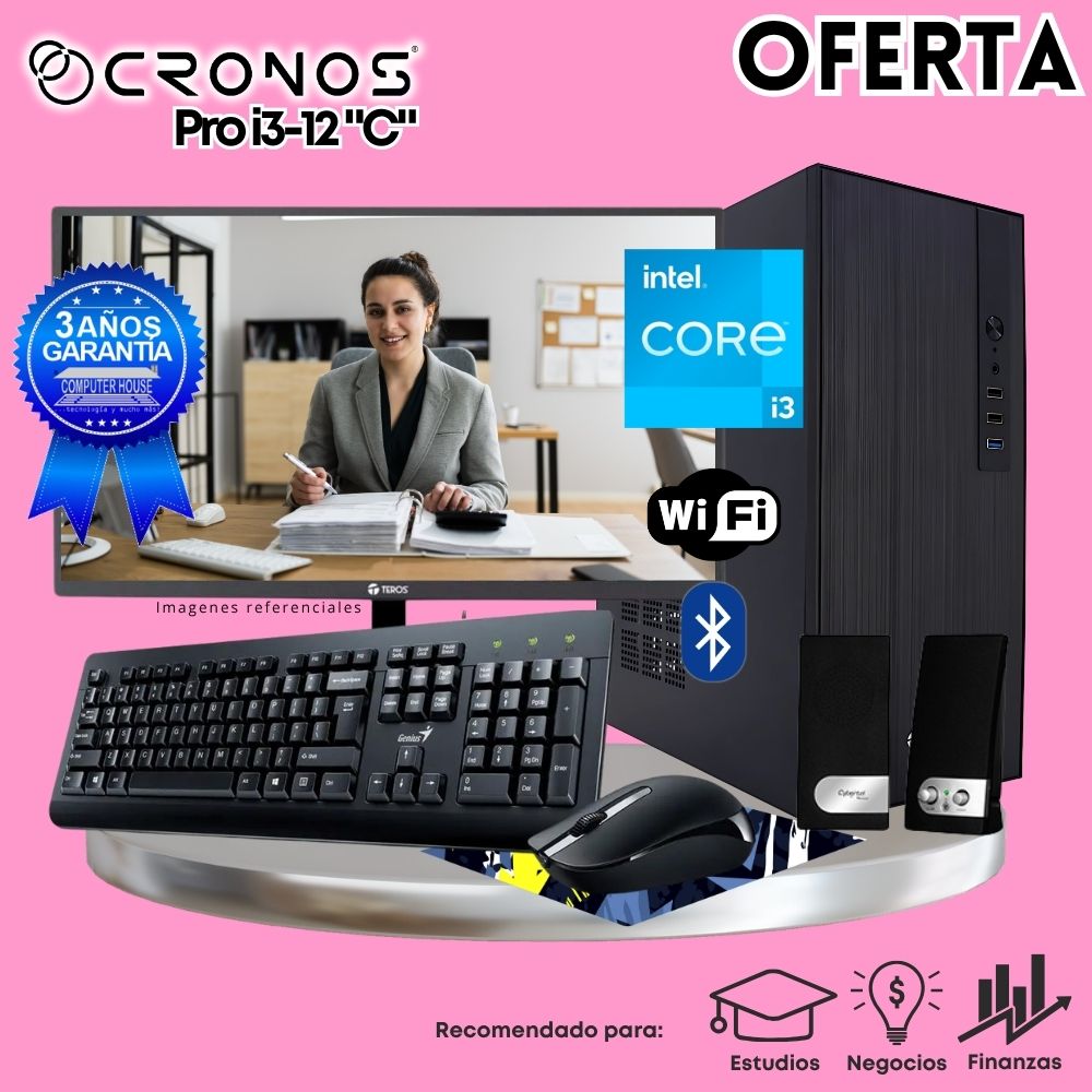 OFFER: CRONOS Atlas i5-12400 PC, 8GB RAM, 500GB SSD, 22″ FHD Monitor, Keyboard + Mouse Kit, Speakers or Headphones.