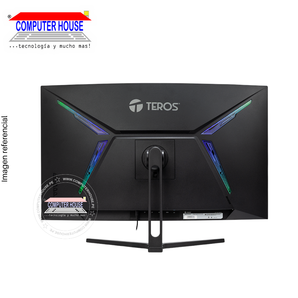 Monitor Gaming 31.5" Teros TE-3218G, 180Hz, 1MS, Curvo, QHD VA, 2560 x 1440, HDMIx2/DPx2/Audio-Out.