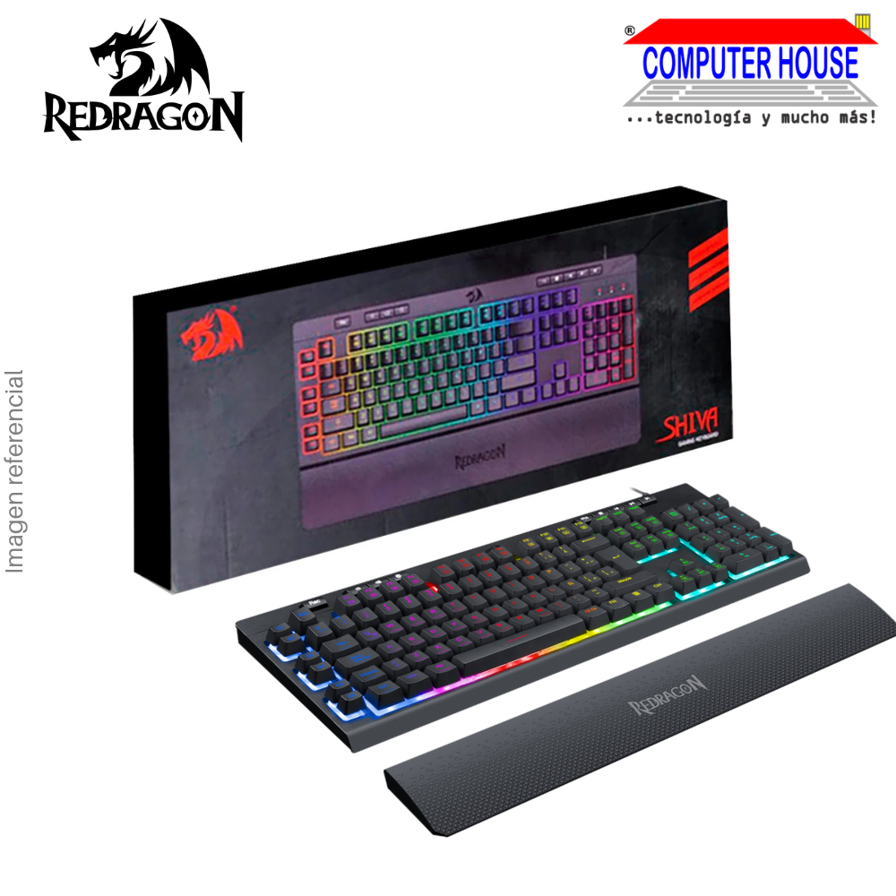 Teclado Semi Mecánico REDRAGON K512RGB-SP Shiva, 100%, Iluminación RGB, Alámbrico USB.