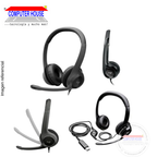 Audífonos con micrófono LOGITECH H390, con cable USB, black