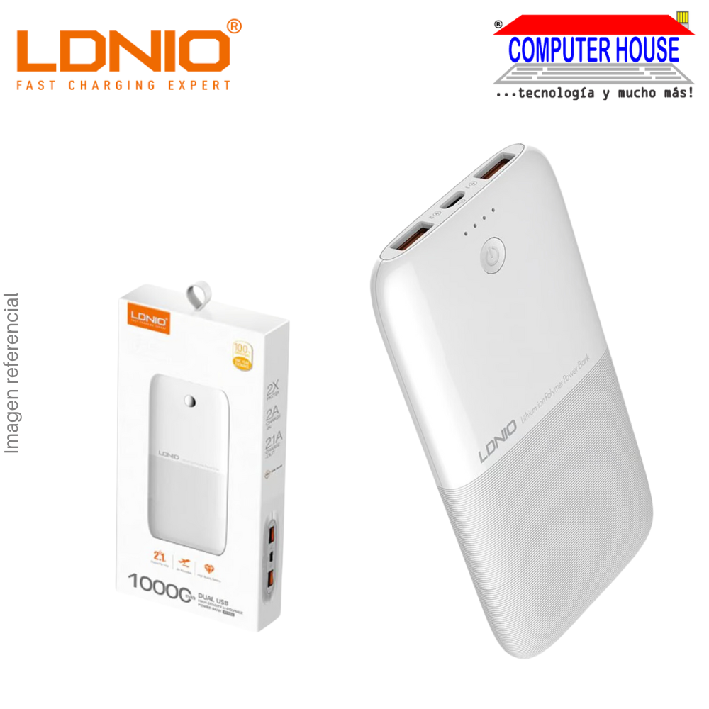 Power Bank LDNIO 10000mAh PR1009 2xUSB Connection Quick Charge 2.1 + 1xMicro-USB, Portable Battery.