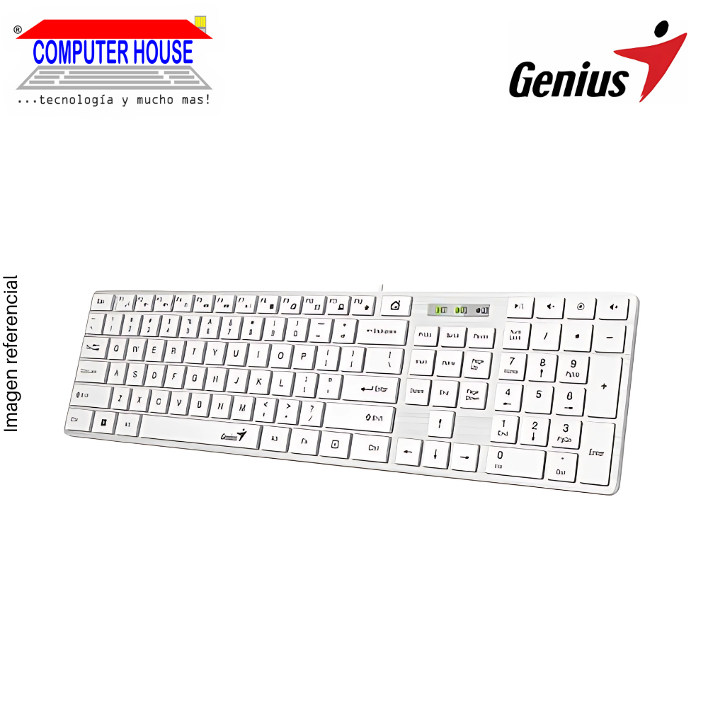 GENIUS Slimstar 126 Wired Keyboard (31310017409) USB connection, White. 