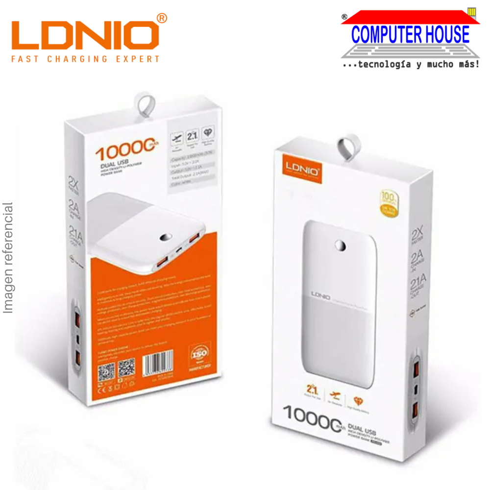 Power Bank LDNIO 10000mAh PR1009 2xUSB Connection Quick Charge 2.1 + 1xMicro-USB, Portable Battery.