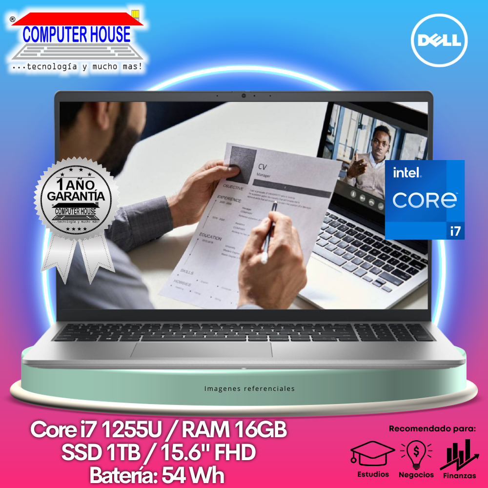 Laptop DELL Inspiron 3520, Core i7-1255U, RAM 16GB, SSD 1TB, 15.6″ FHD, FREE DOS.