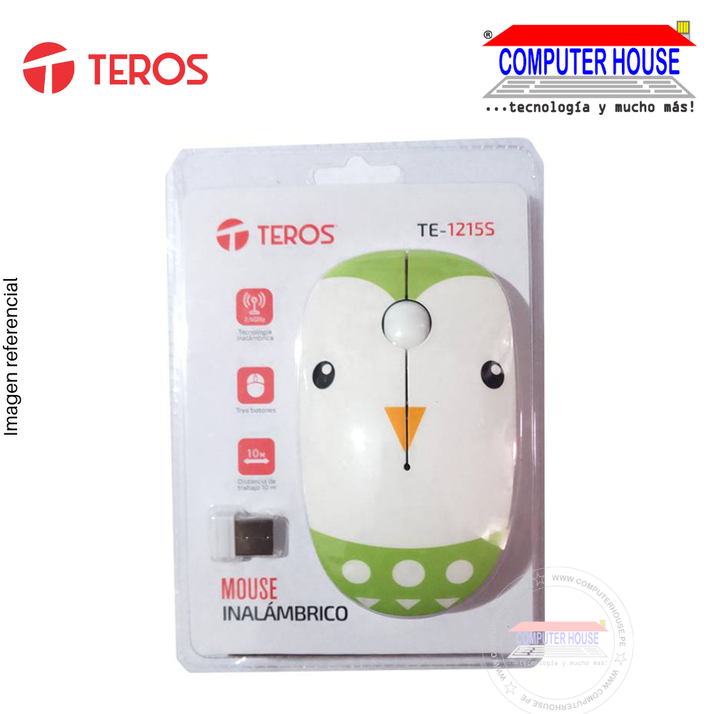 TEROS Lorito TE-1215S Wireless Mouse, 1000dpi, 3 Buttons.