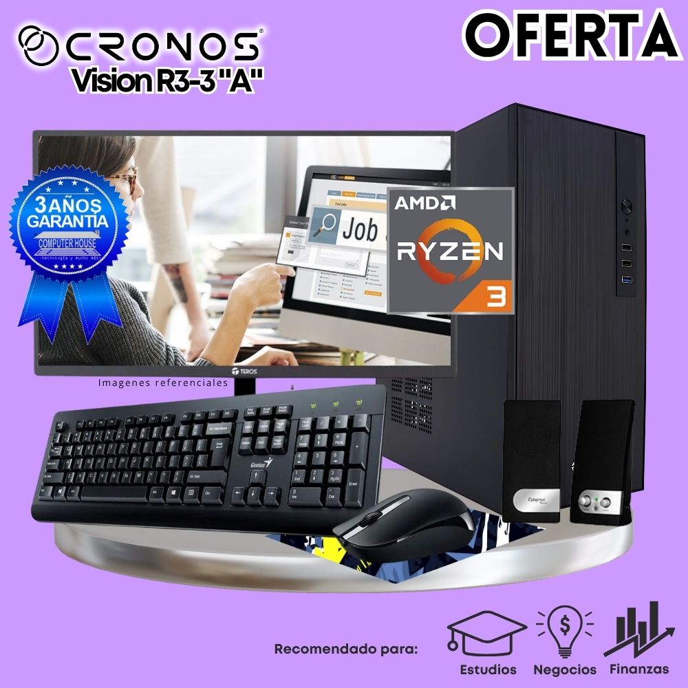 OFFER: CRONOS Qubit R7-5700G PC, 8GB RAM, 500GB SSD, 22″ FHD Monitor, Keyboard + Mouse Kit, Speakers or Headphones.