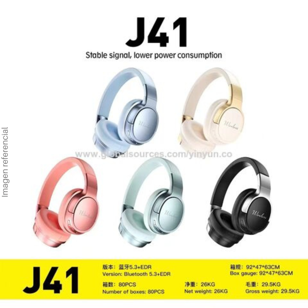 Audífono Inalámbrico J41 vincha, Bluetooth, Micrófono - Colores