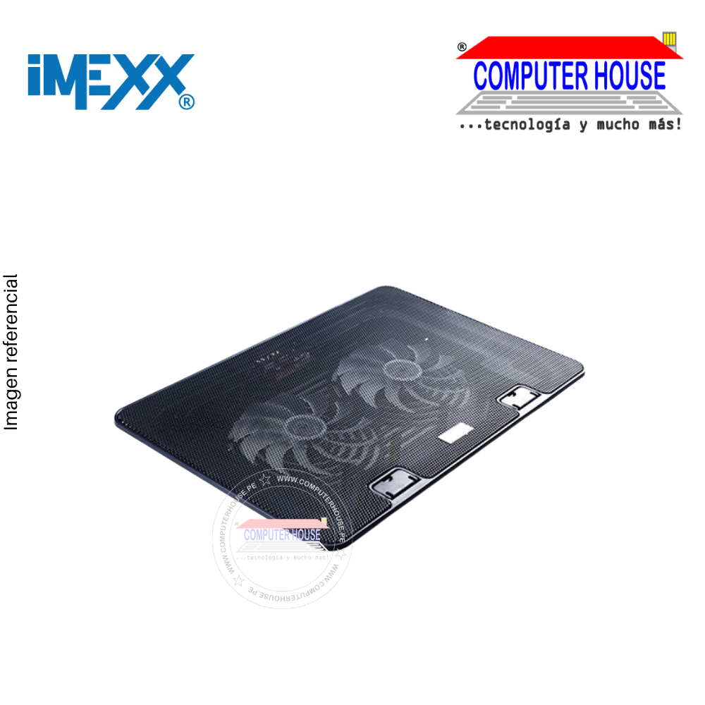 IMEXX cooler para laptop IME-26275 con niveles de inclinación, 2 ventiladores.