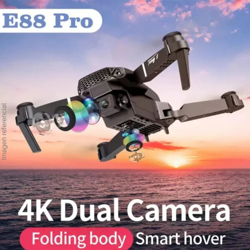E88 Pro mini drone, dual 4K camera flight stabilizer