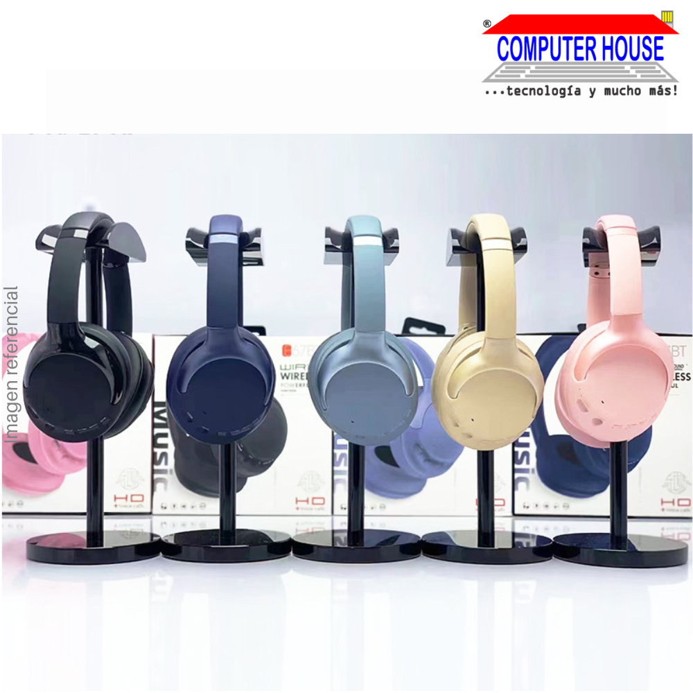 E67 Wireless Headband Headphones with Noise Cancelling, Bluetooth, Microphone - Colors