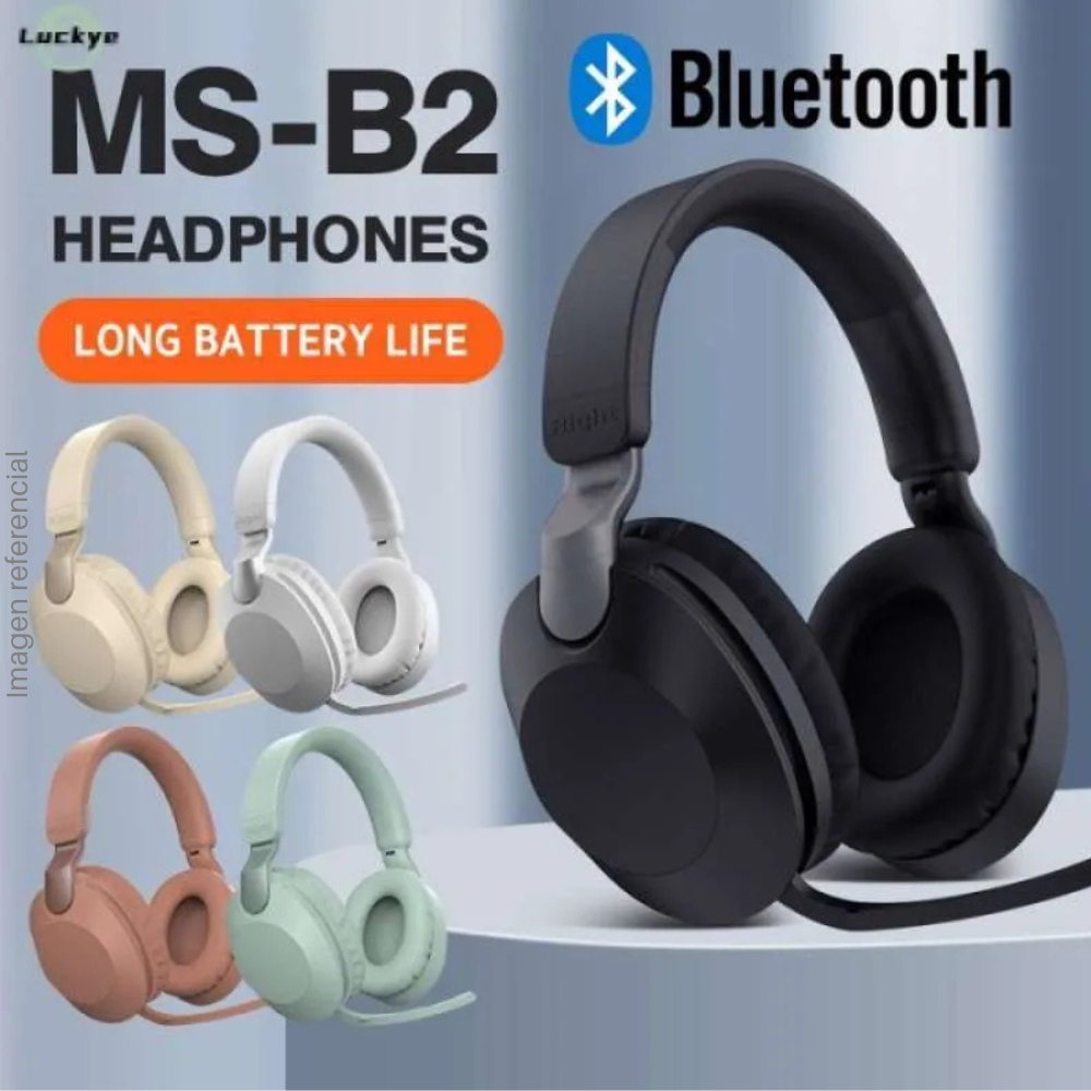MS-B2 Wireless Headband Headphones with Noise Cancelling, Bluetooth, Microphone - Colors