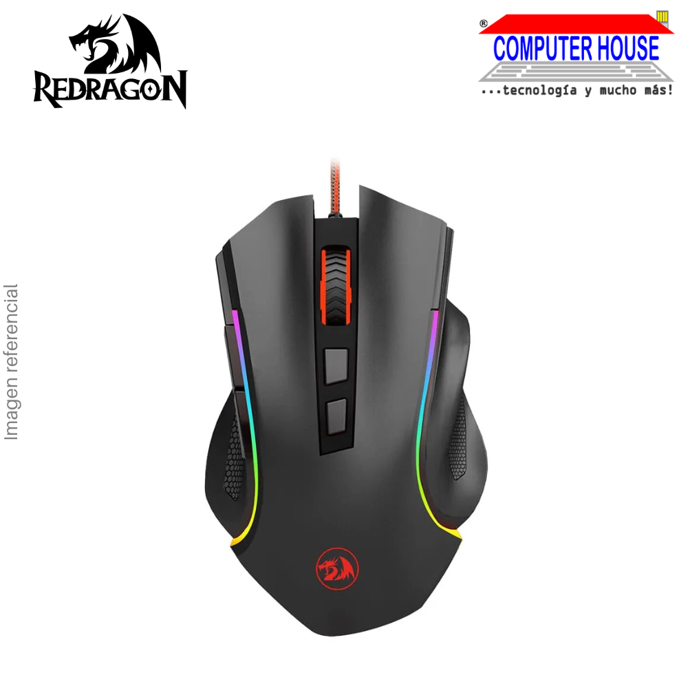 REDRAGON M607 Griffin Wired Gaming Mouse, 7200 DPI, 7 Buttons, RGB, Black.