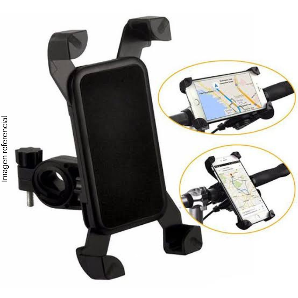 Soporte para Celular 360° para Bicicleta y Moto, Rotación 360°, Ajuste Universal, Negro