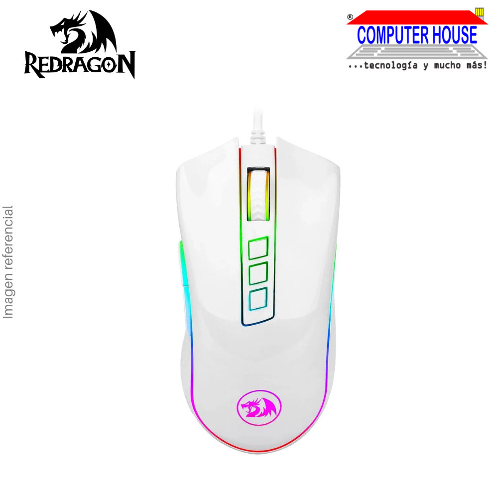 REDRAGON M711W Cobra Wired Gaming Mouse, 10000 DPI, 8 Buttons, White.