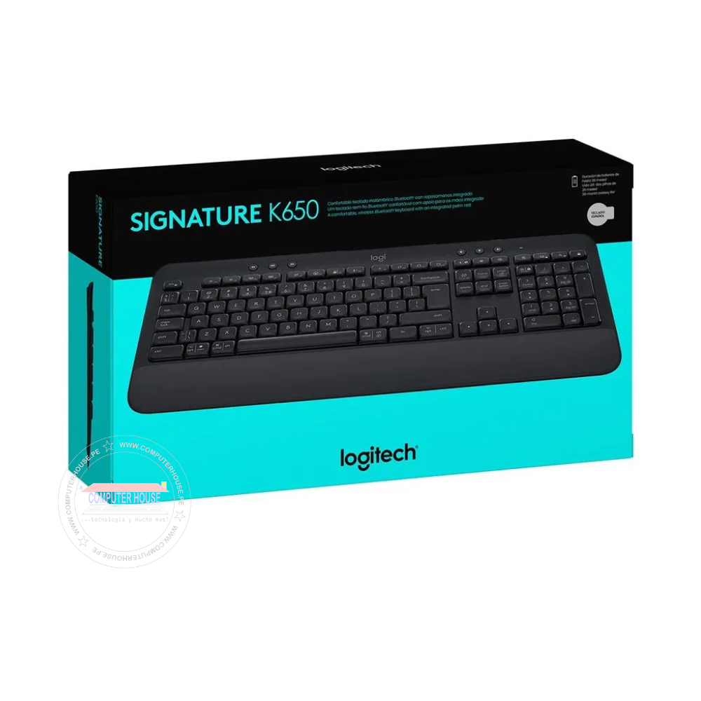 LOGITECH K600 Wireless Keyboard, Black, Bluetooth. 