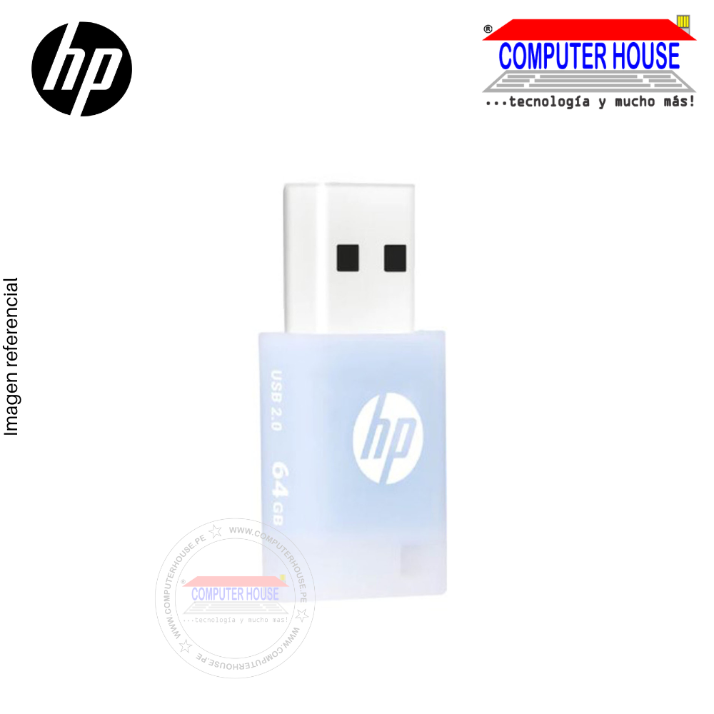 HP Memoria USB 64GB V168 2.0 Celeste (HPFD168B-64)
