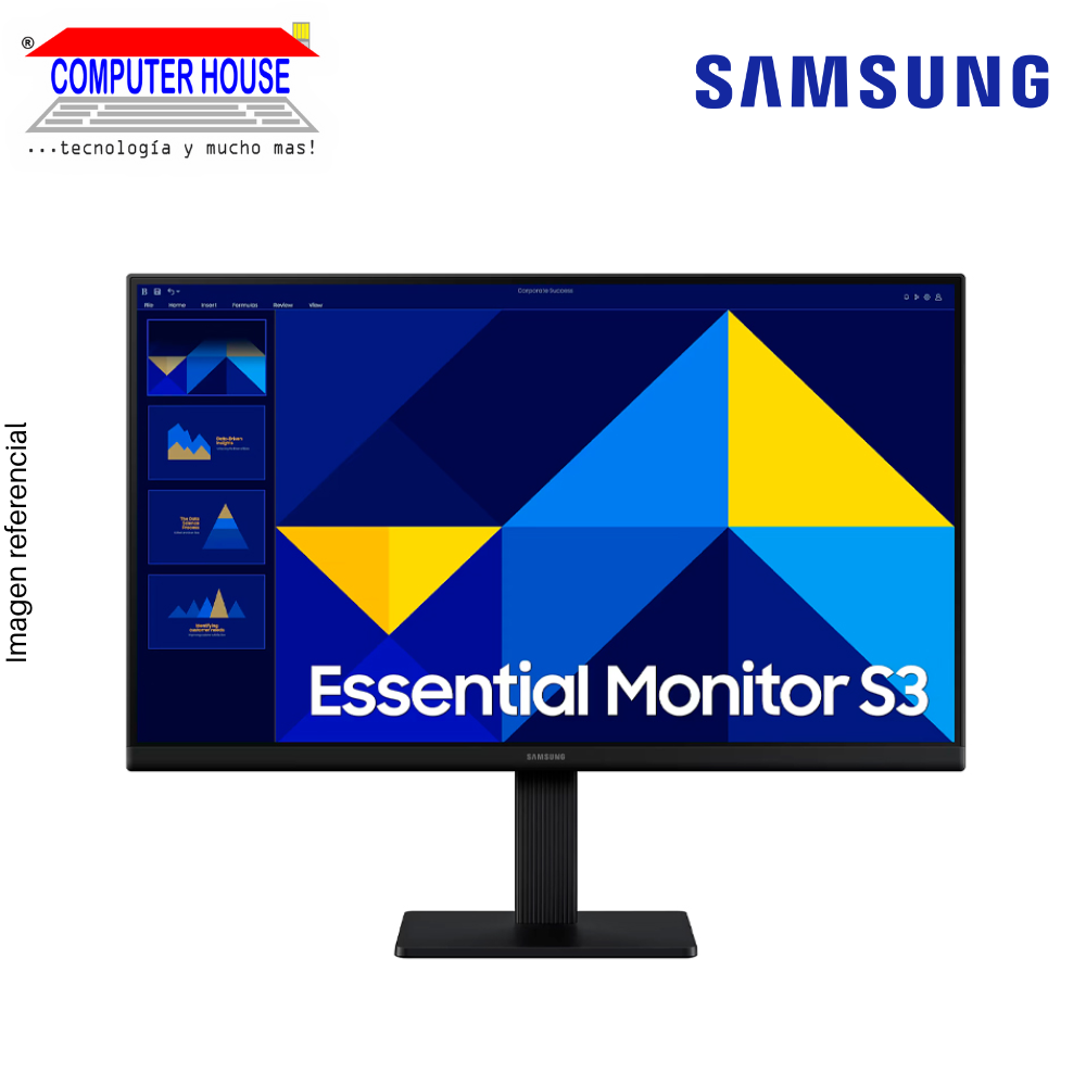 Monitor SAMSUNG 22" Essential Monitor S3 FHD, IPS, 100Hz, 5ms, HDMI, VGA, Flat.