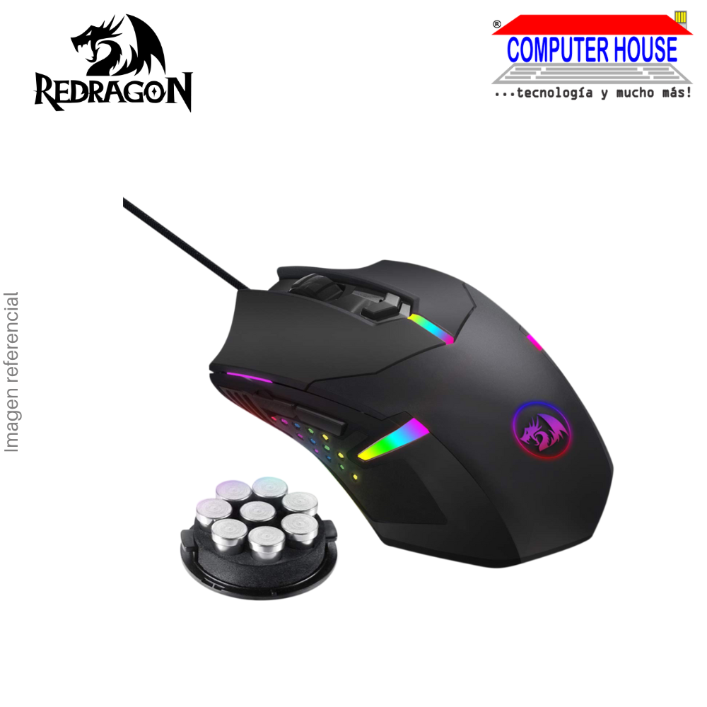 REDRAGON M601 Centrophorus Wired Gaming Mouse, 7200 DPI, 6 Buttons, Black.