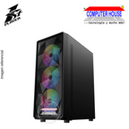 Case 1St Player FD3 Black, Without Cooler, Left Side Panel: Tempered Glass, Front Panel: Metal Mesh