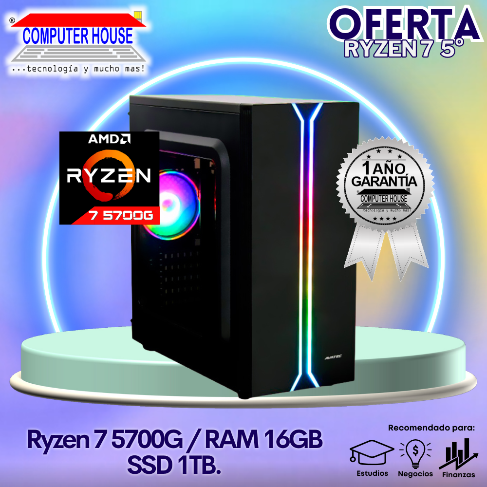 OFERTA Solo CPU: Look Gamer Ryzen 7-5700G 