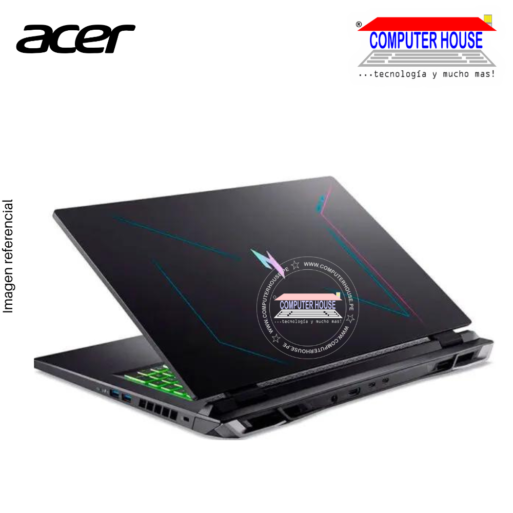 Laptop ACER Nitro 17 Gener, Ryzen 7-7735HS, RAM 16GB DDR5, SSD 1TB, 17.3″ FHD 165Hz, Video RTX4070 8GB, Teclado en Inglés, Windows 11.