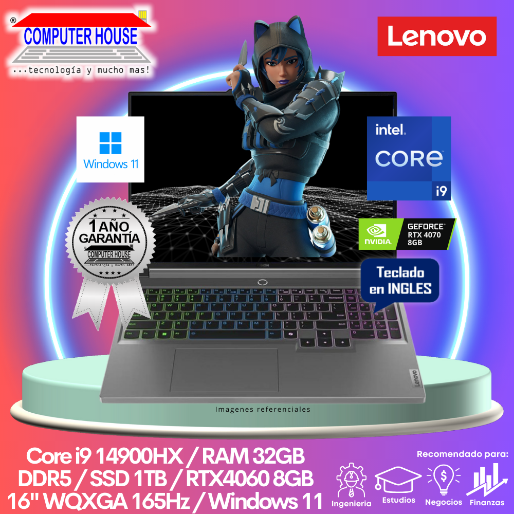 Laptop LENOVO Legion 5, Core i9-14900HX, RAM 32GB DDR5, SSD 1TB, Video RTX4060 8GB, 16